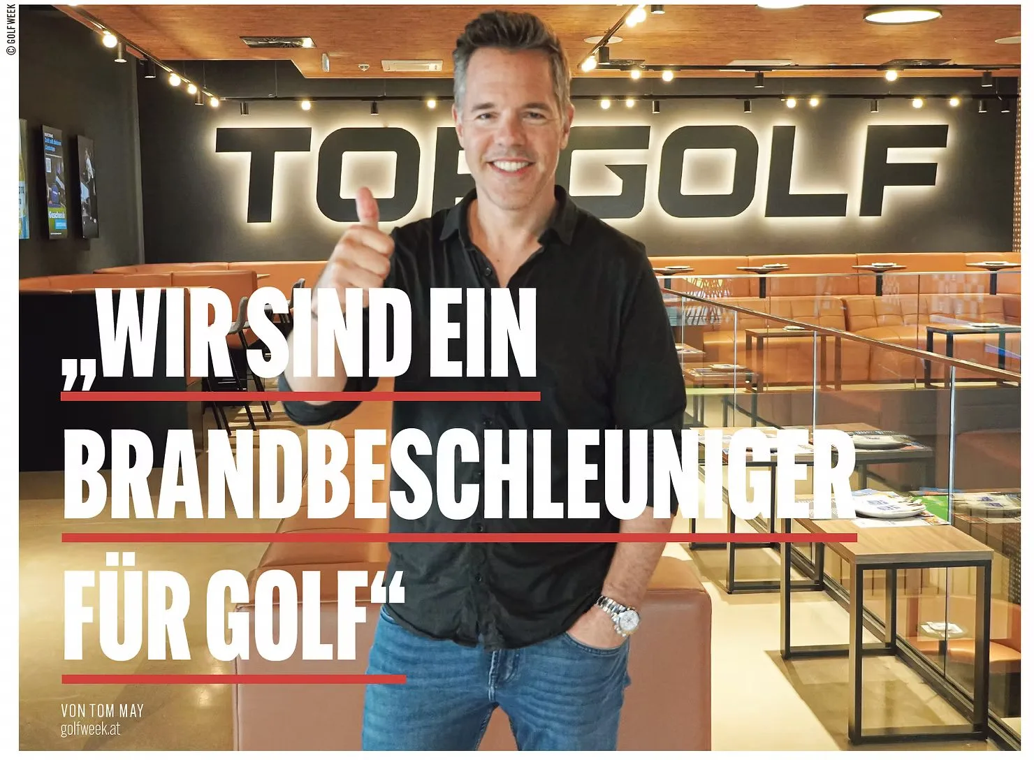 David P. Speiser in der Topgolf-Anlage